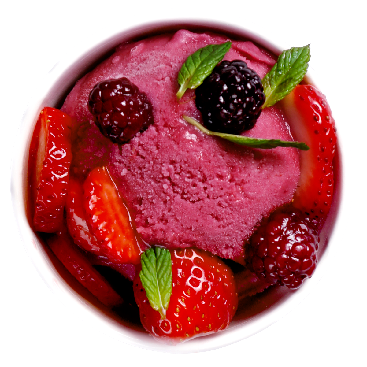 Gelato de Amora e Mirtilo